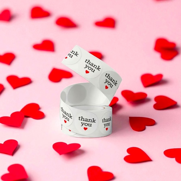 ‼️NEW‼️ 1 Roll 500pcs Thank You Stickers Labels Small Business Shipping Supplies - Picture 1 of 5